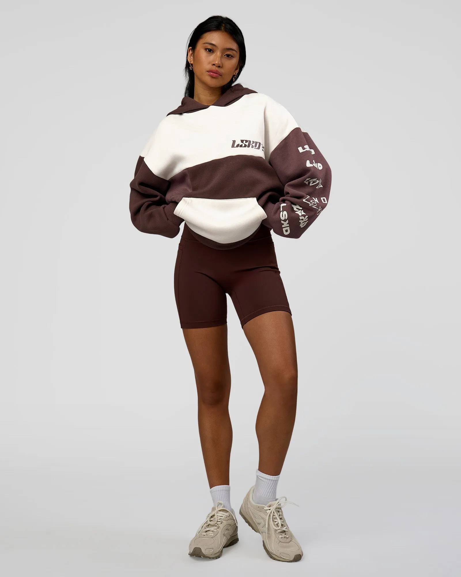 Deconstructed Fleece Hoodie - Off White-Cocoa Powder-Choc sold by LSKD product image thumbnail 5