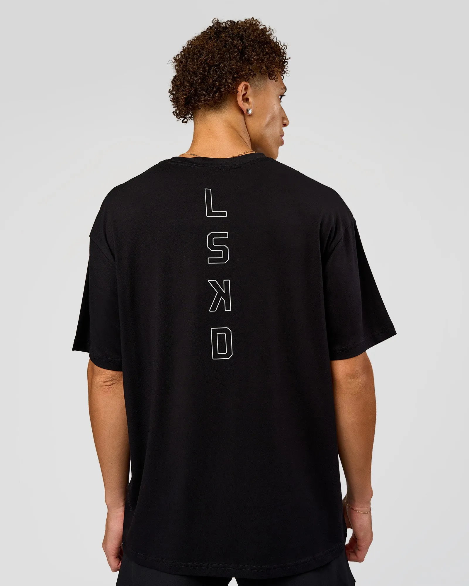 Run Club Script FLXCotton Oversized Tee - Black-Alloy sold by LSKD product image thumbnail 3