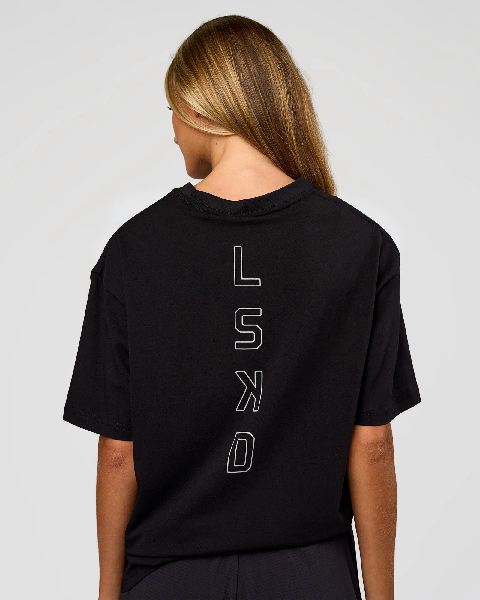 Run Club Script FLXCotton Oversized Tee - Black-Alloy sold by LSKD product image thumbnail 5