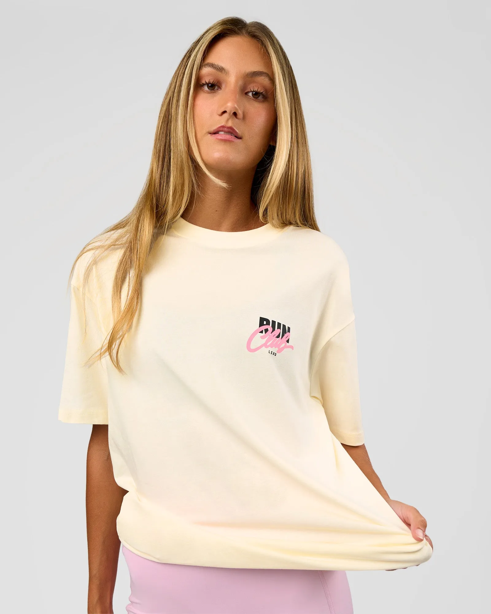 Values Run Club FLXCotton Tee - Off White-Candy Pink sold by LSKD product image thumbnail 5