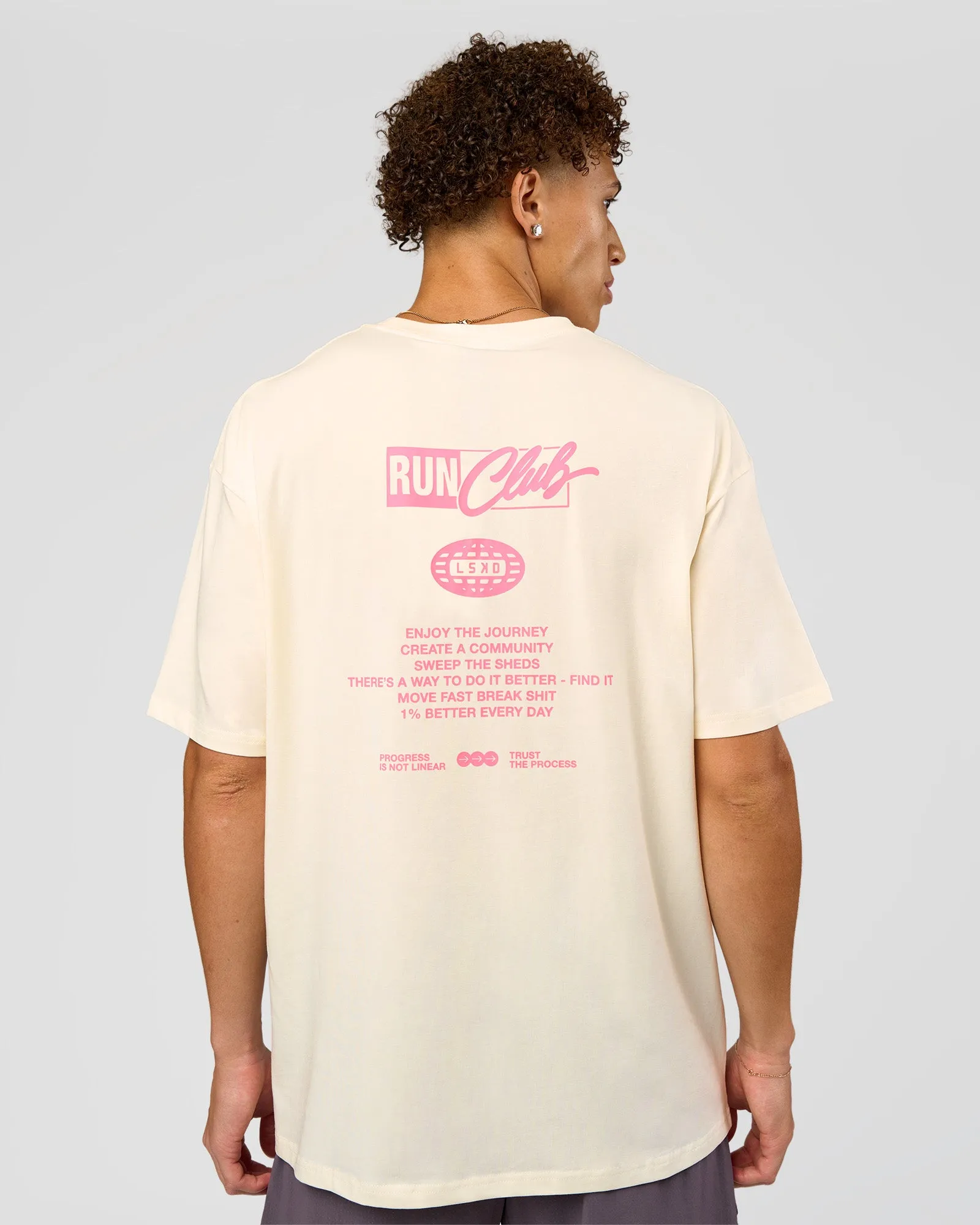 Values Run Club FLXCotton Tee - Off White-Candy Pink sold by LSKD product image thumbnail 2