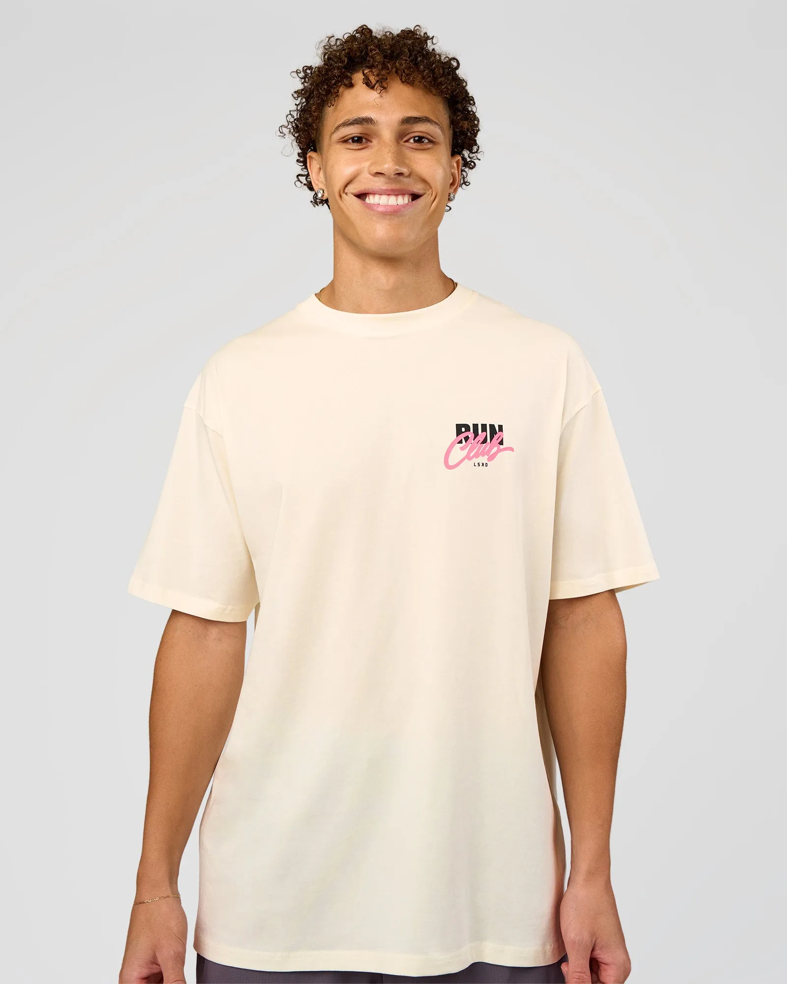 Values Run Club FLXCotton Tee - Off White-Candy Pink sold by LSKD product image thumbnail 3