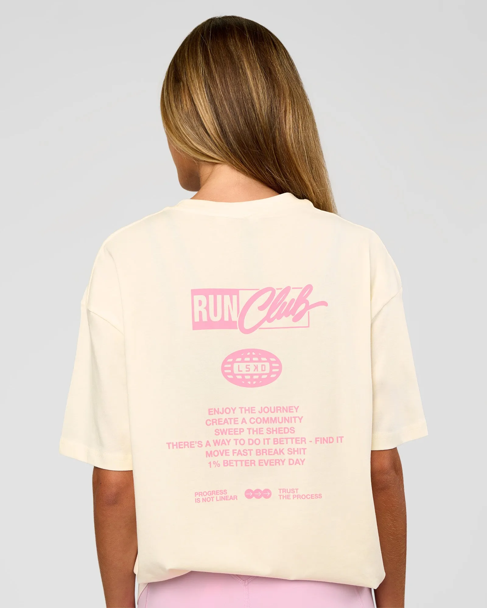 Values Run Club FLXCotton Tee - Off White-Candy Pink sold by LSKD product image thumbnail 4