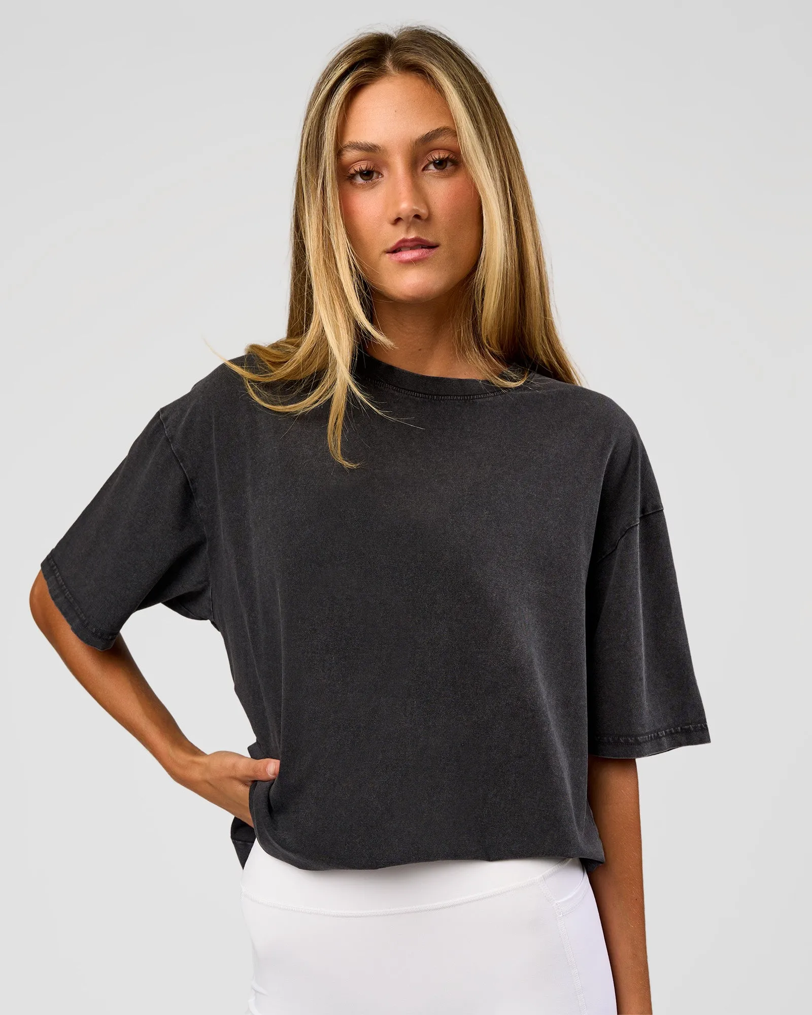 Shadow Mode FLXCotton Oversized Tee - Black Washed sold by LSKD product image thumbnail 4