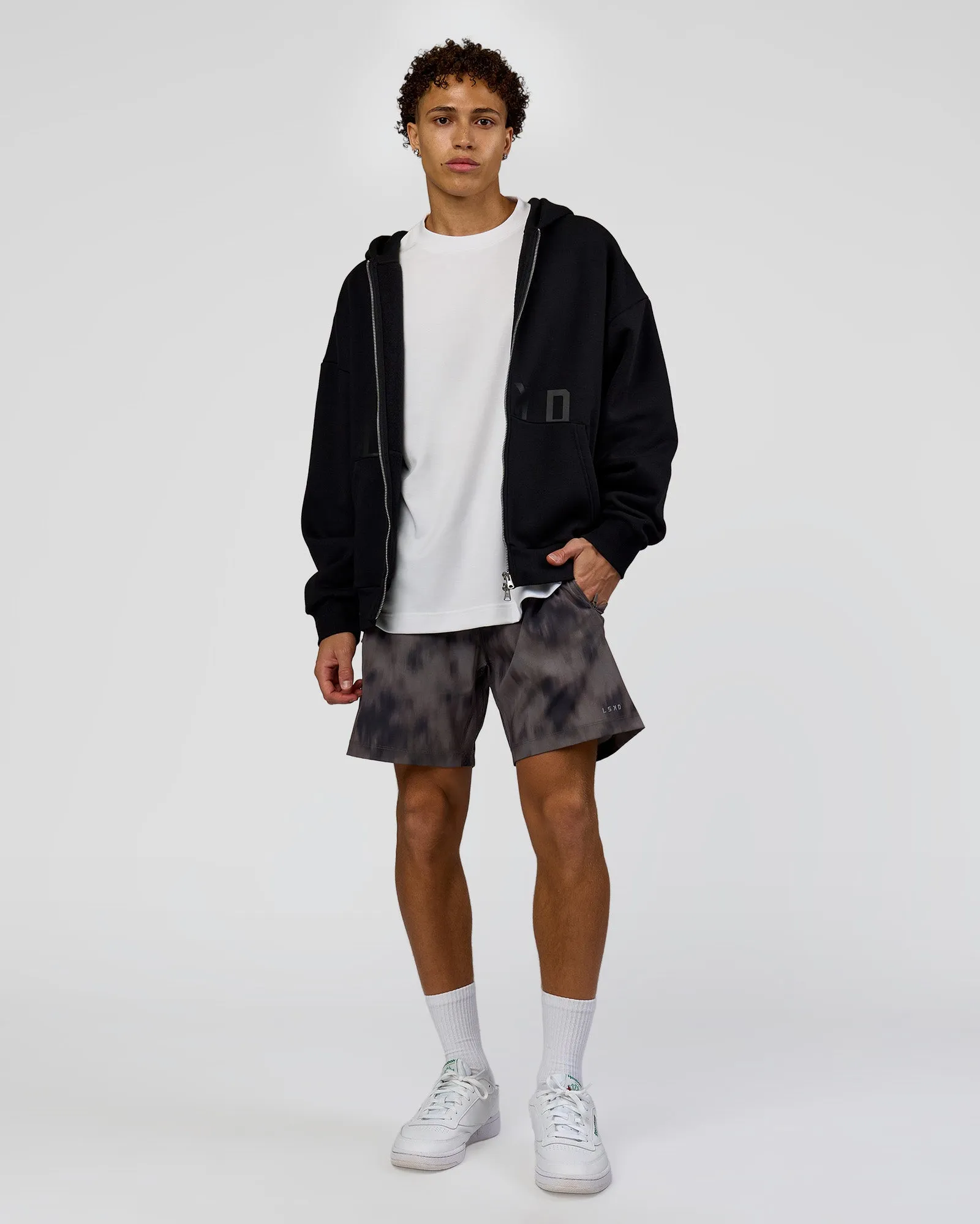 Shadow Mode Oversized Zip Through Hoodie - Black sold by LSKD product image thumbnail 5