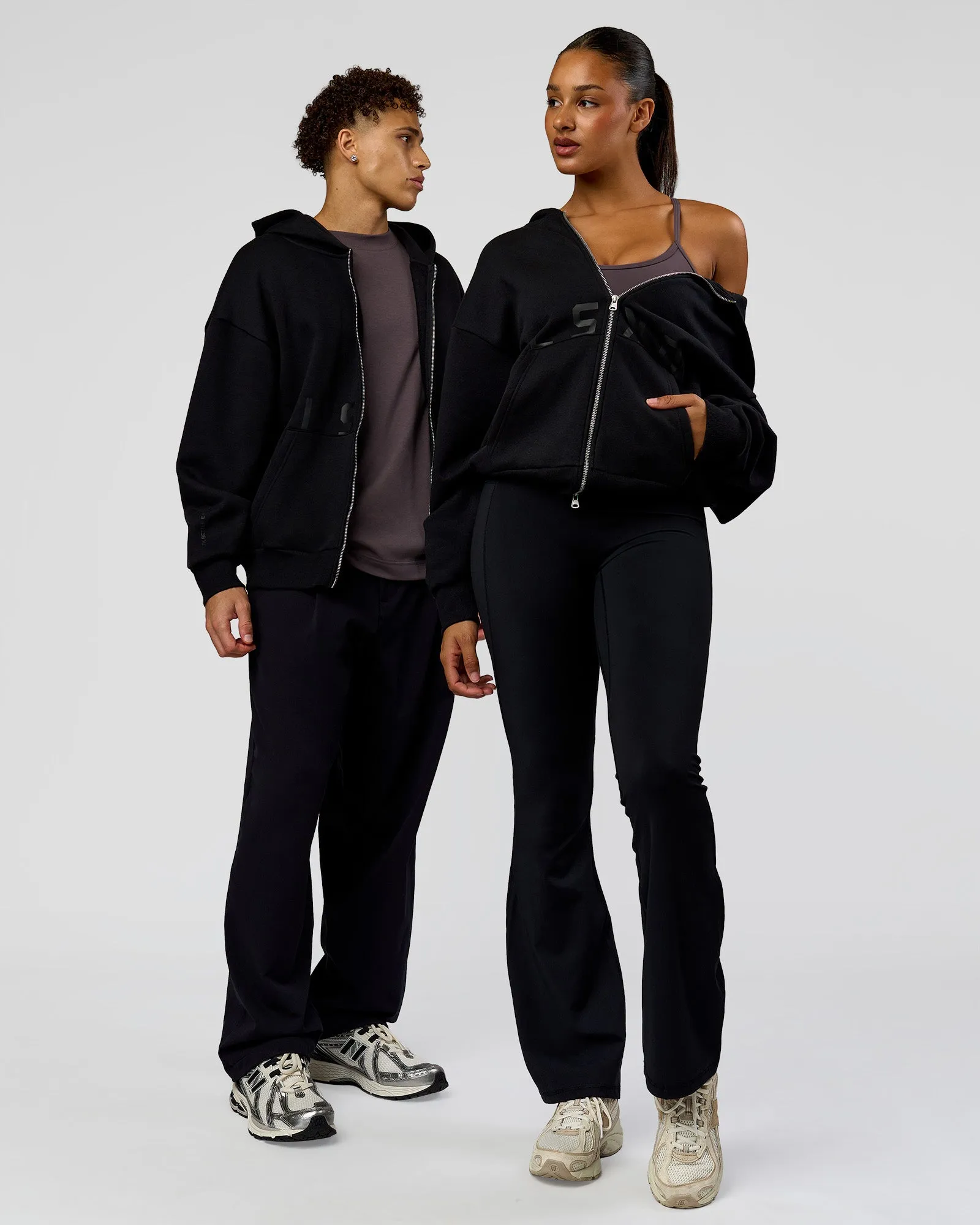 Shadow Mode Oversized Zip Through Hoodie - Black sold by LSKD