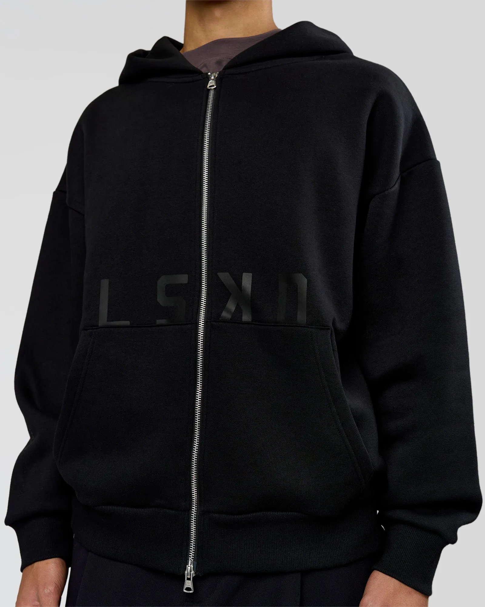 Shadow Mode Oversized Zip Through Hoodie - Black sold by LSKD product image thumbnail 4