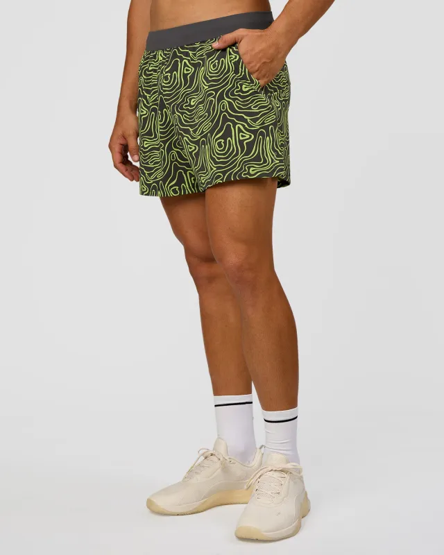 Functional Training 5" Short - Friction Print Hyper Green made by LSKD