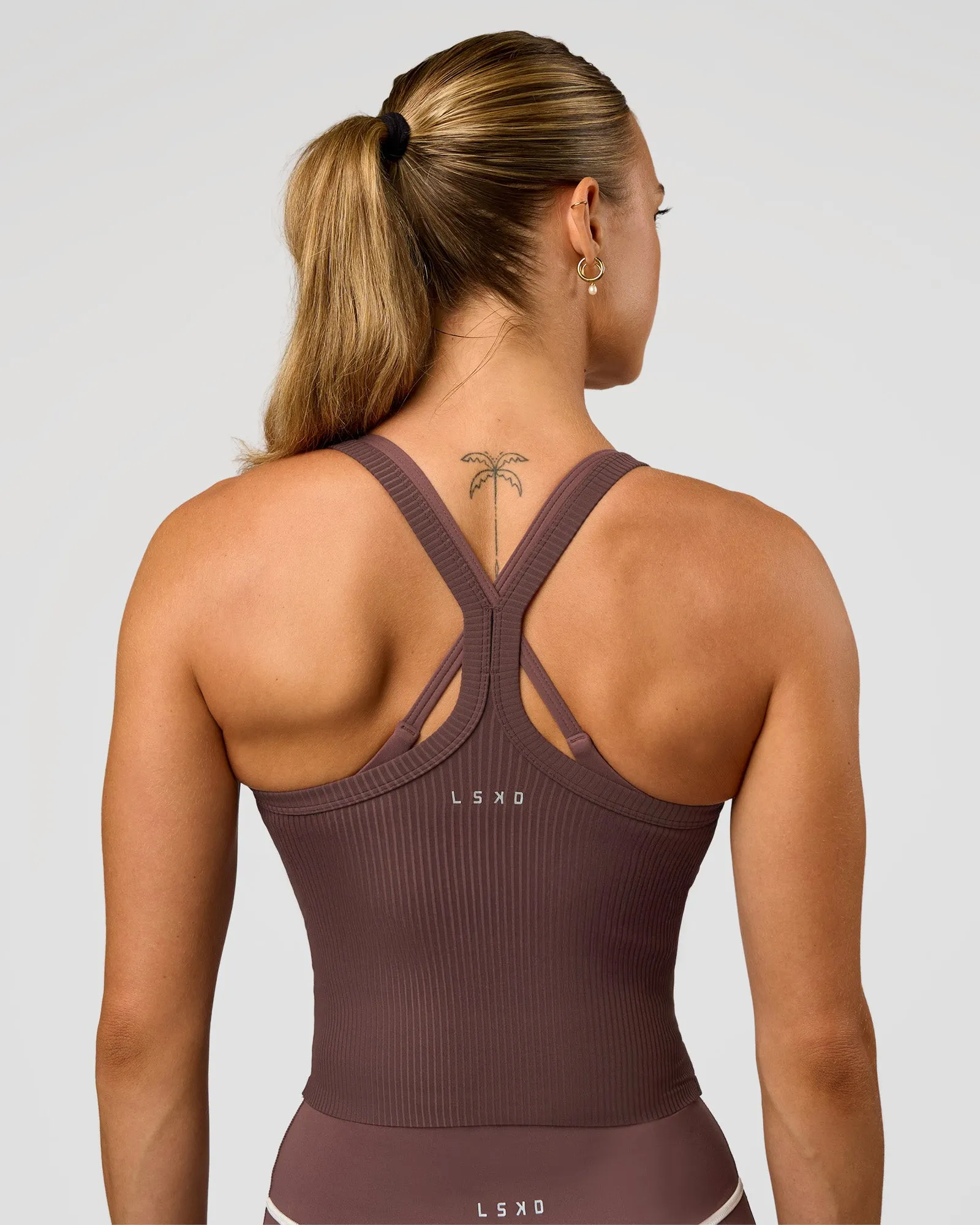 Flame Ribbed Tank - Cocoa Powder sold by LSKD product image thumbnail 3