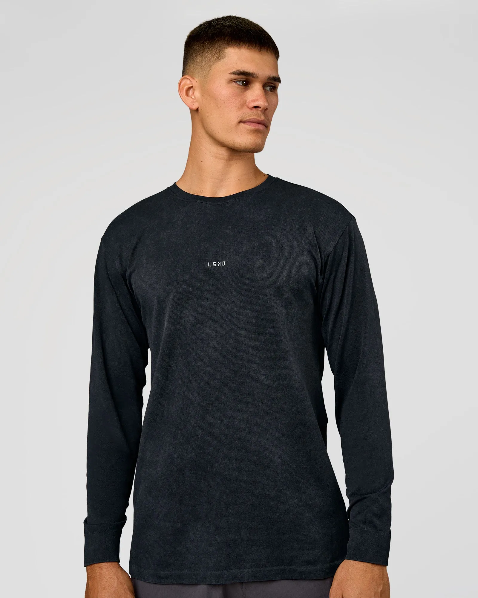 Power Oversized Long Sleeve Tee - Black Washed sold by LSKD