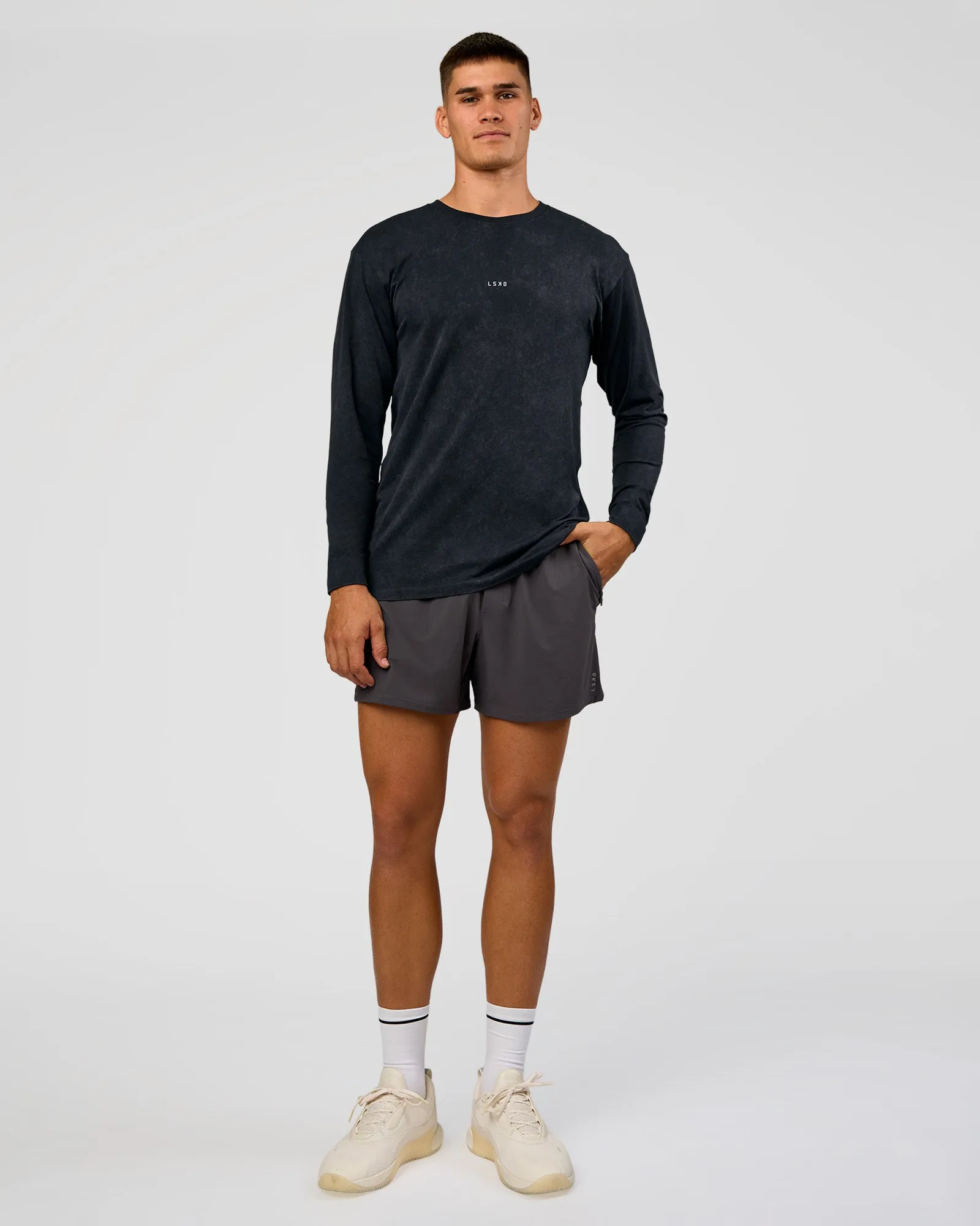 Power Oversized Long Sleeve Tee - Black Washed sold by LSKD product image thumbnail 5