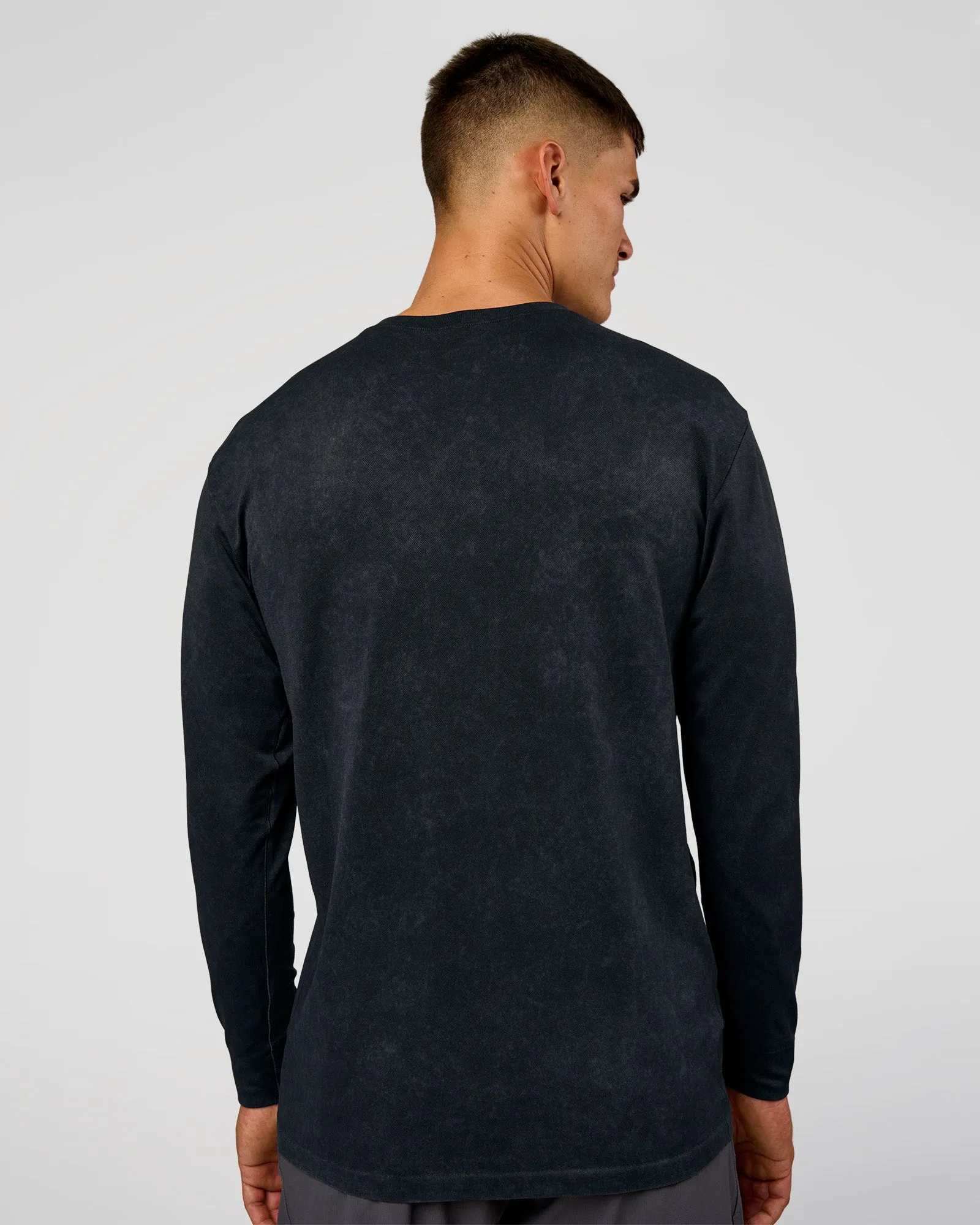 Power Oversized Long Sleeve Tee - Black Washed sold by LSKD product image thumbnail 3