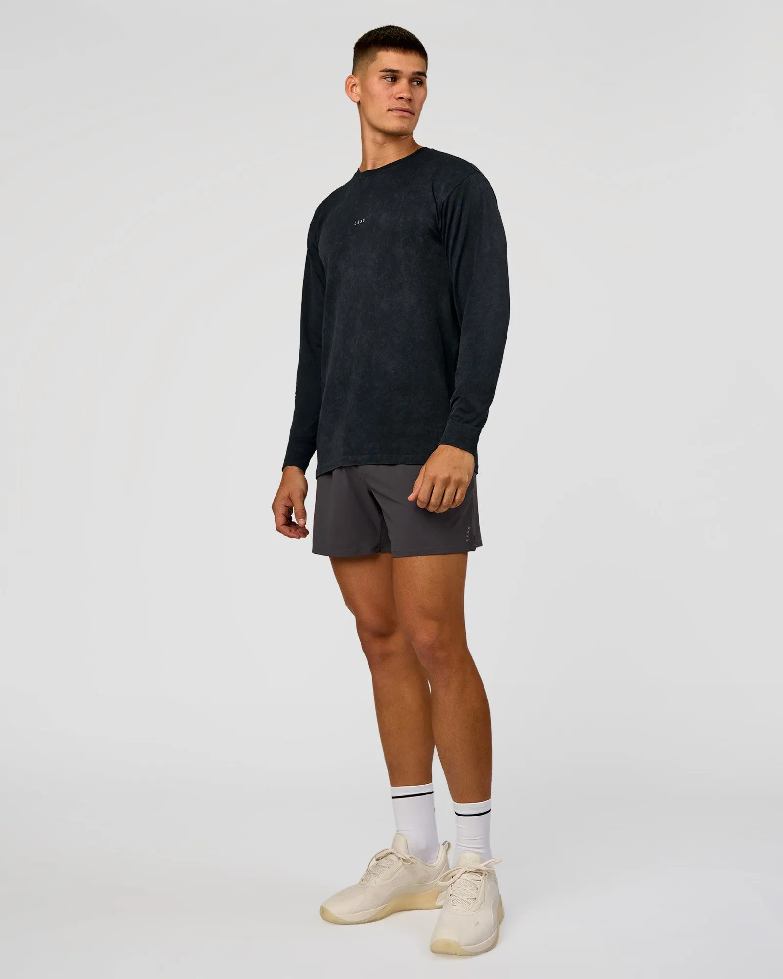 Power Oversized Long Sleeve Tee - Black Washed sold by LSKD product image thumbnail 2