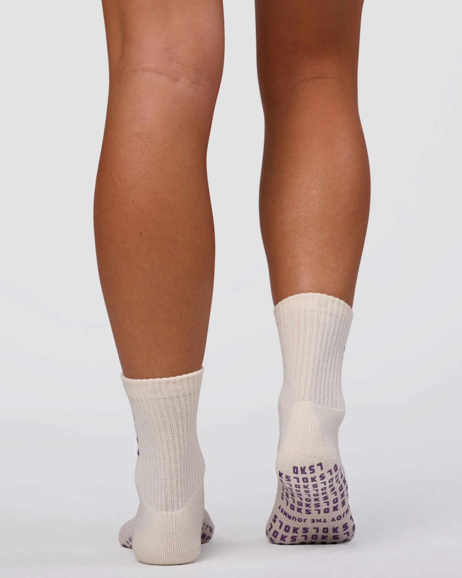 Signal Pilates Crew Grip Socks 2.0 - Off White-Fresh Purple sold by LSKD product image thumbnail 2