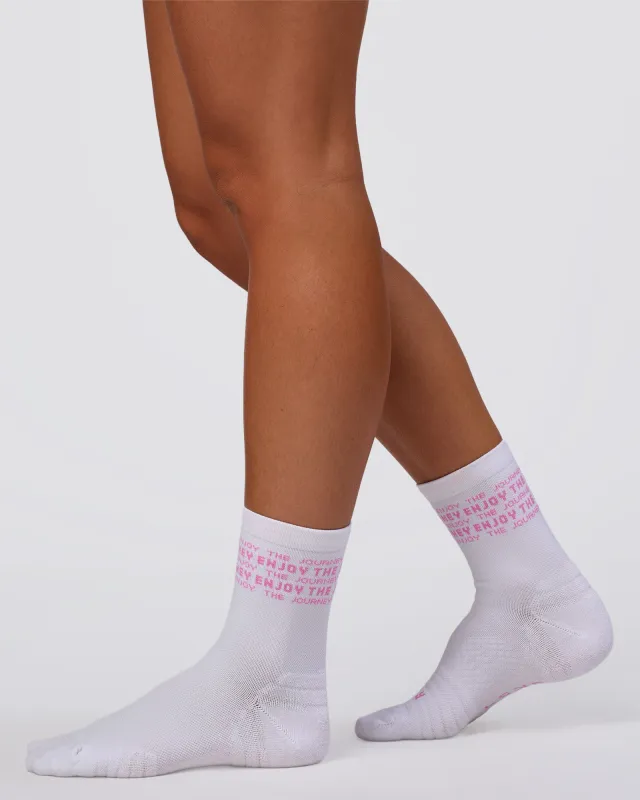 Enjoy the Journey Performance Quarter Socks - White-Marshmallow made by LSKD