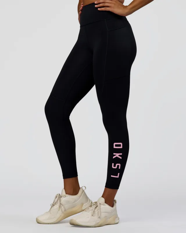 Rep Ultra High-Rise 7/8 Legging Pockets - Black-Marshmallow made by LSKD