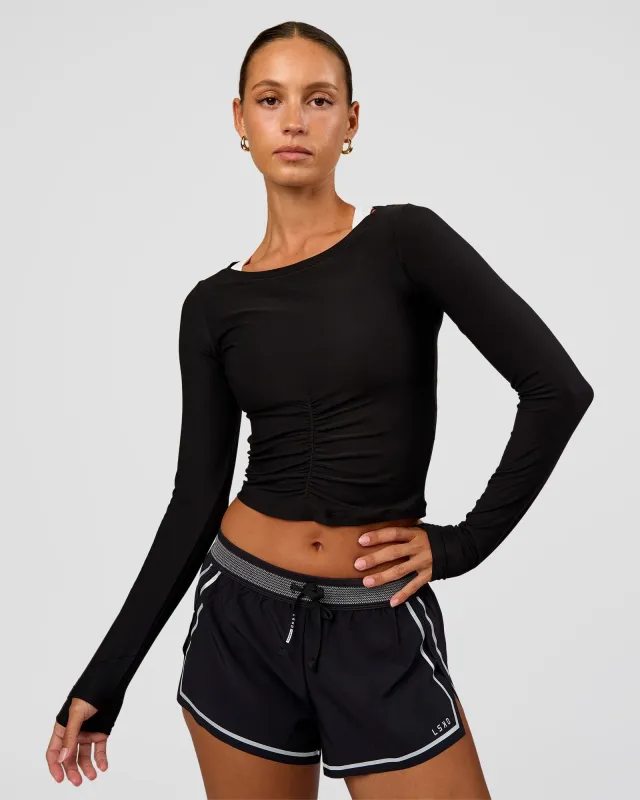Scrunch Long Sleeve Tee - Black made by LSKD