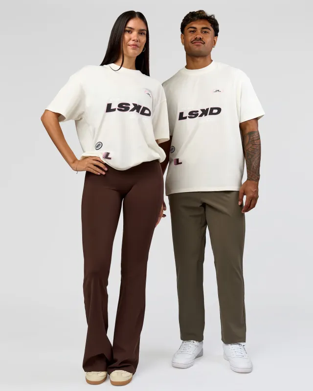 League Heavyweight FLXCotton Oversized Tee - Off White-Ground Coffee made by LSKD