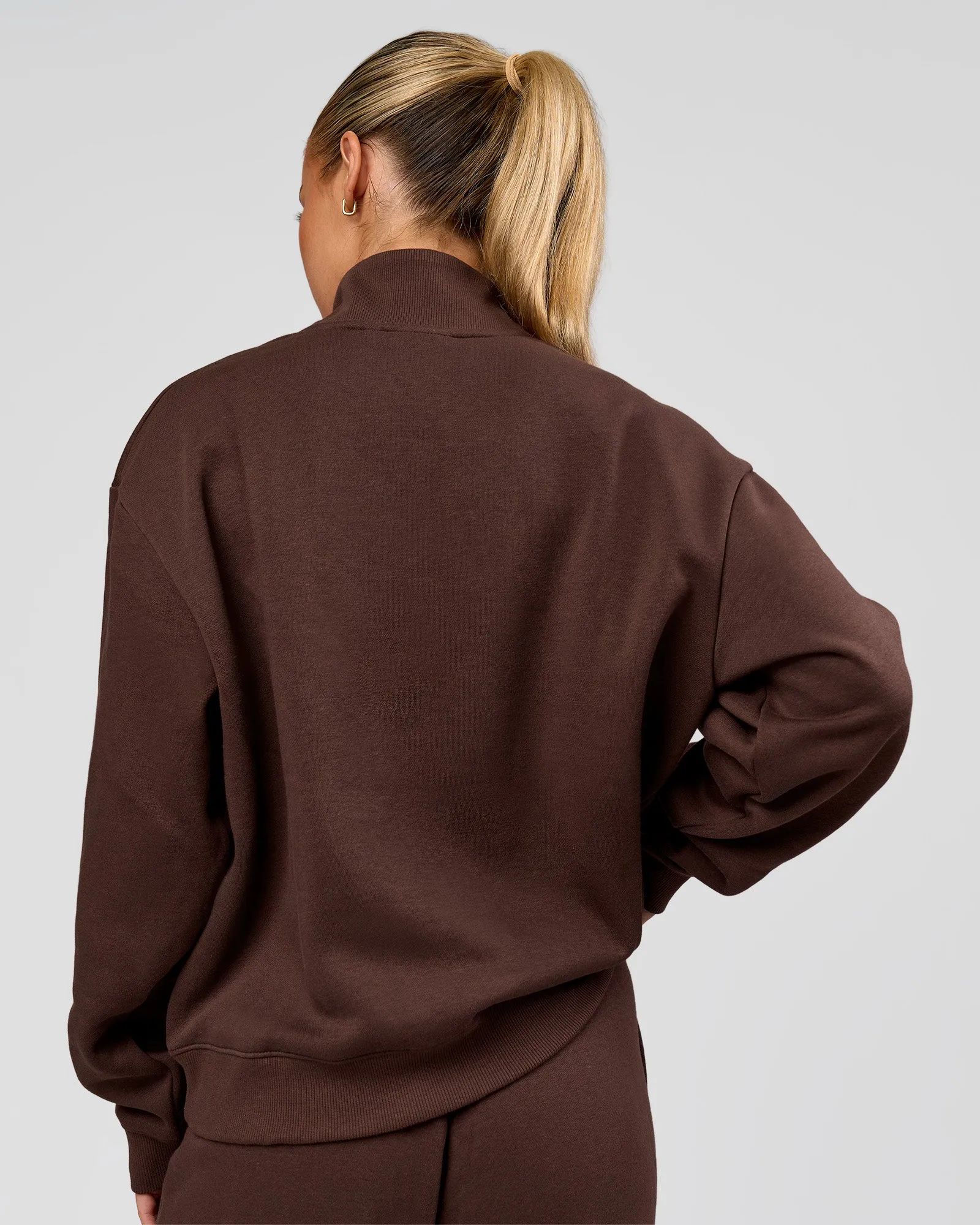 Go-To Oversized Quarter Zip Sweater - Hot Chocolate sold by LSKD product image thumbnail 2