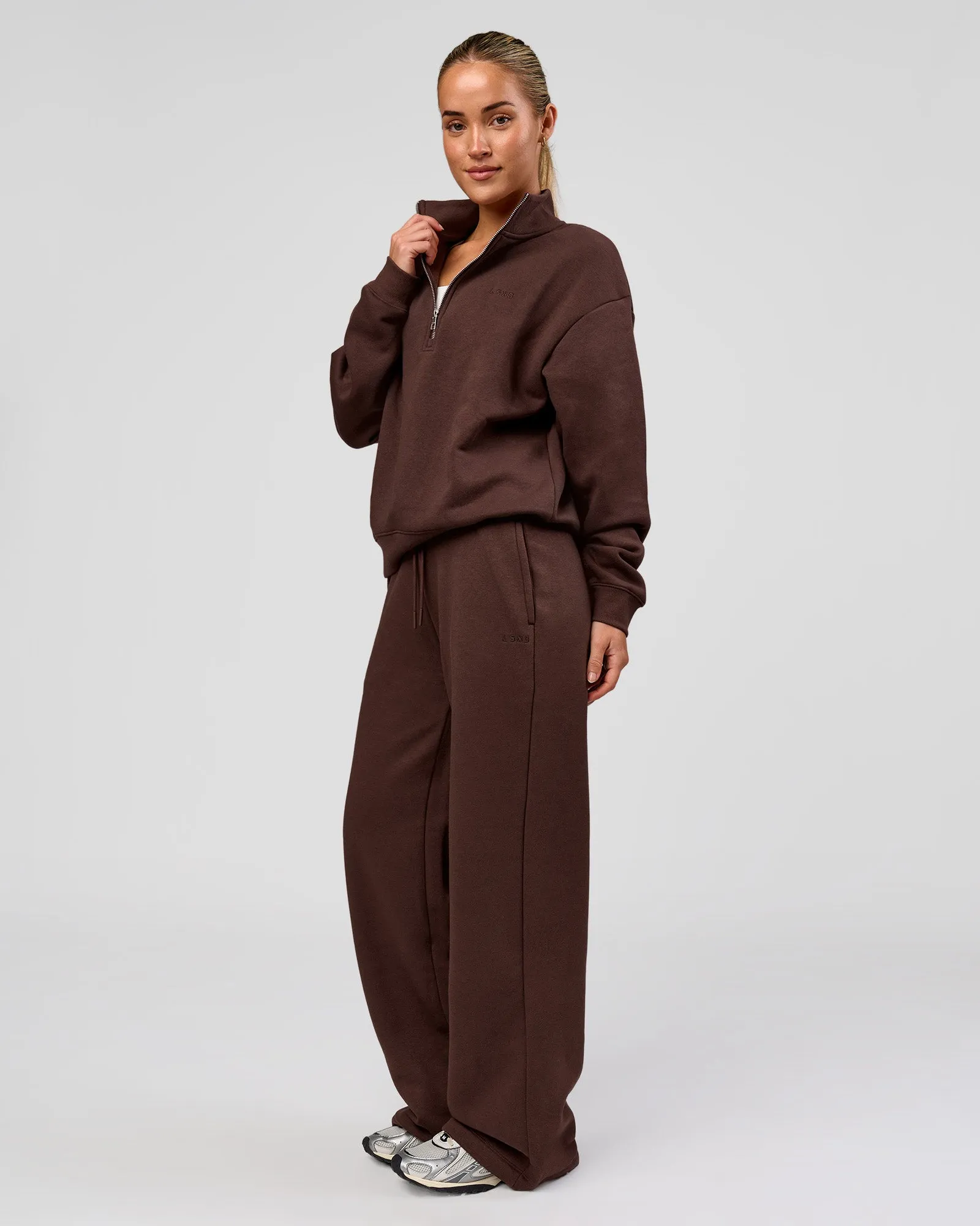 Go-To Wide Leg Track Pant - Hot Chocolate sold by LSKD product image thumbnail 2
