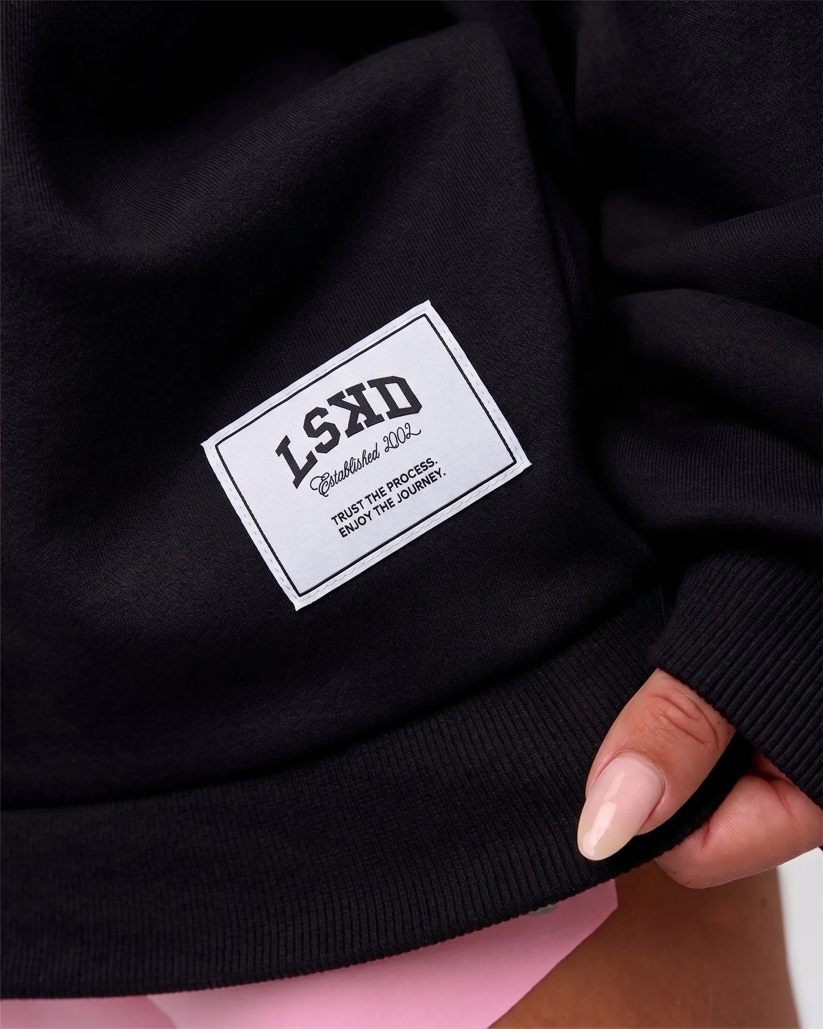 Varsity Boxy Crew in Caviar-Off White sold by LSKD product image thumbnail 5