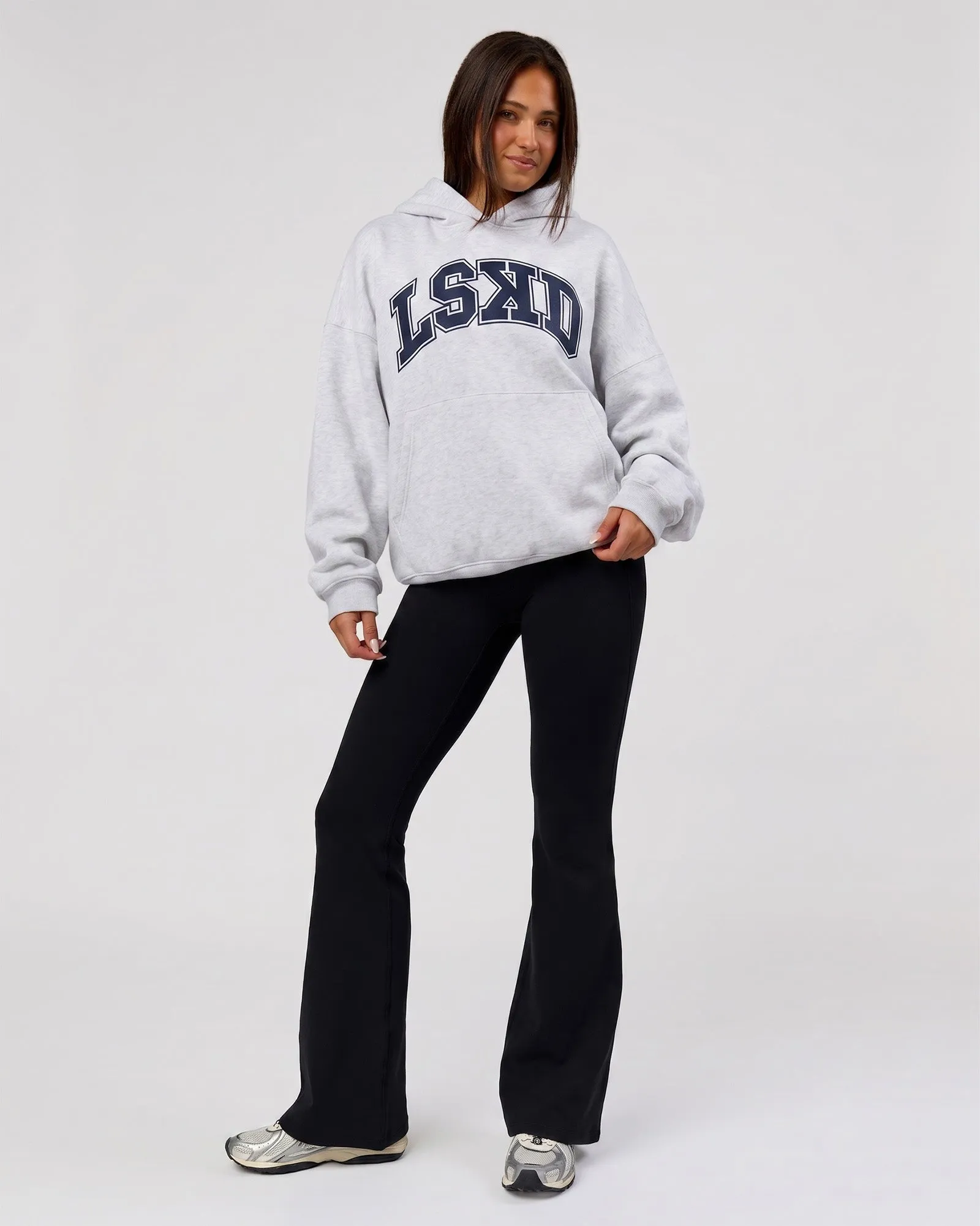 Varsity Boxy Hoodie - Silver Marl-Future Navy sold by LSKD product image thumbnail 4