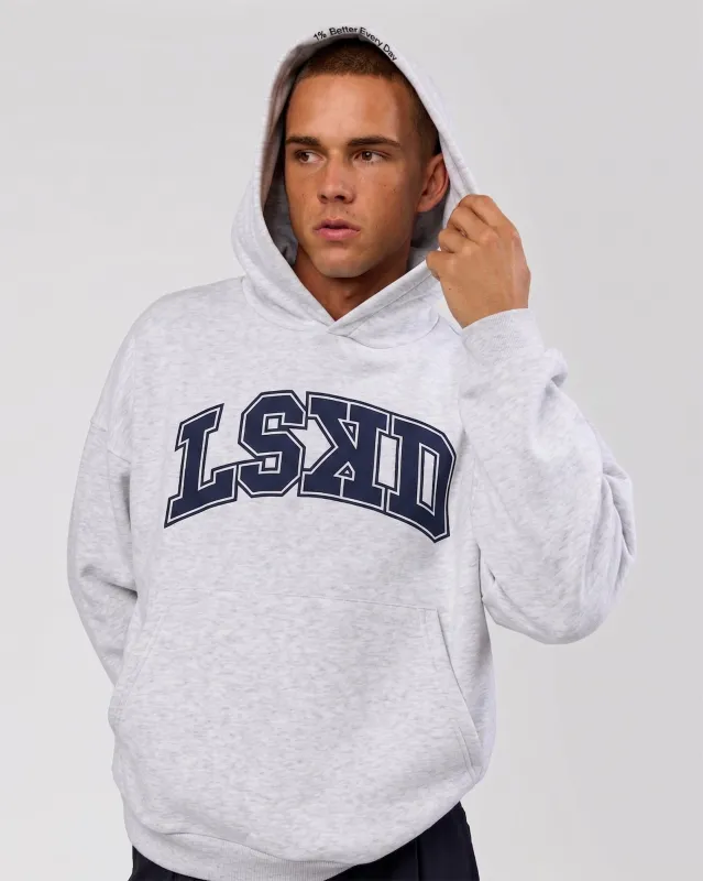 Varsity Boxy Hoodie - Silver Marl-Future Navy made by LSKD