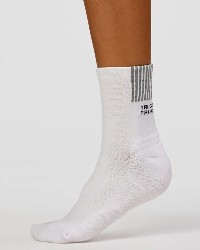Aero Performance Crew Socks - White-Reflective made by LSKD
