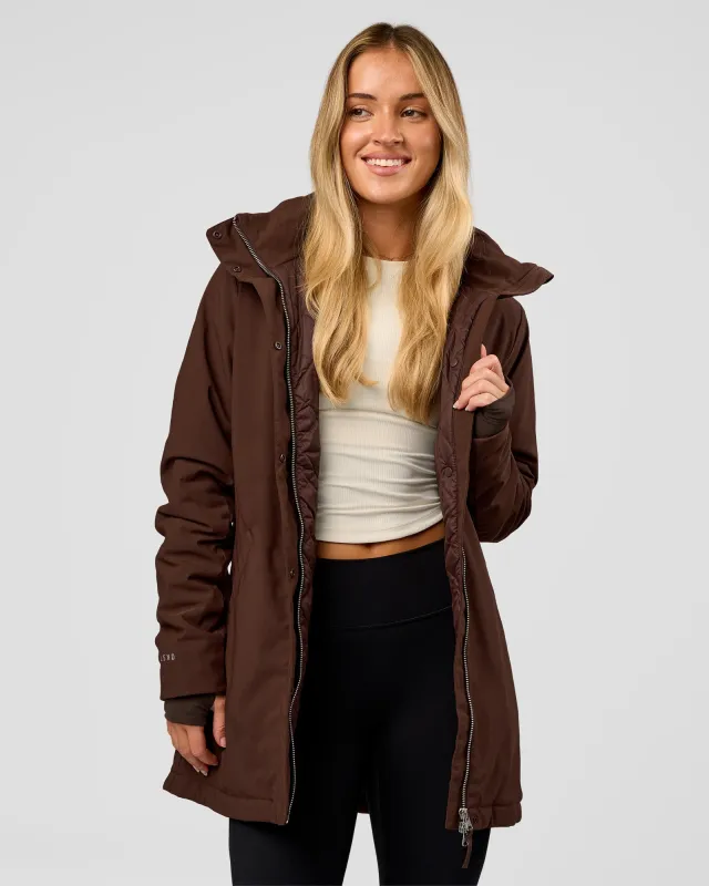 Auxiliary 2.0 Longline Jacket - Hot Chocolate made by LSKD