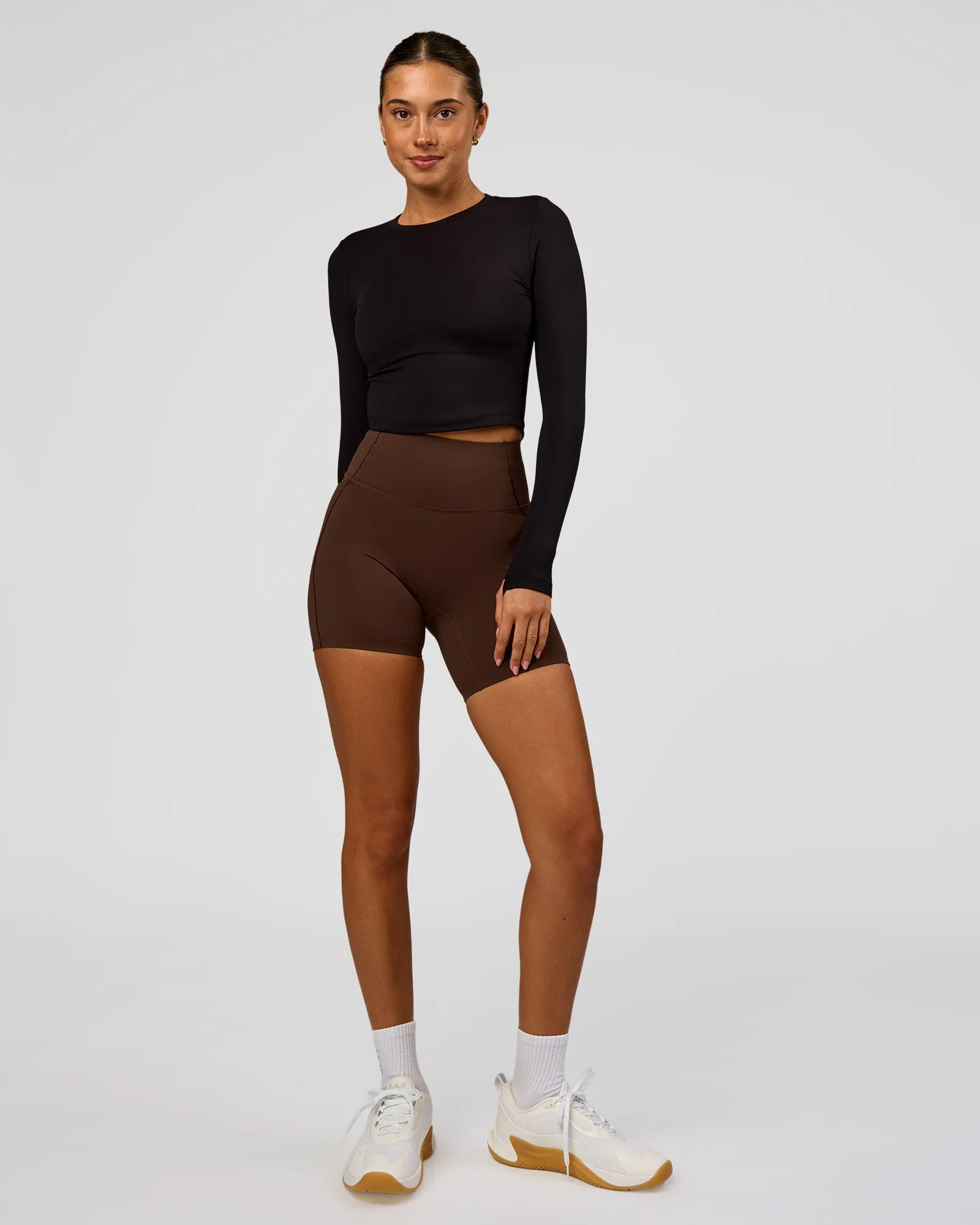 Staple Long Sleeve Cropped Tee 2.0 - Black sold by LSKD product image thumbnail 4
