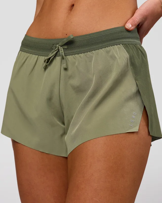 Accelerate 3" Mid-Rise Running Short - Pure Olive-Fog made by LSKD