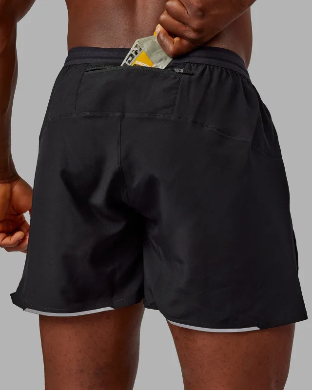 Pace 5" Lined Running Short - Black-Reflective made by LSKD