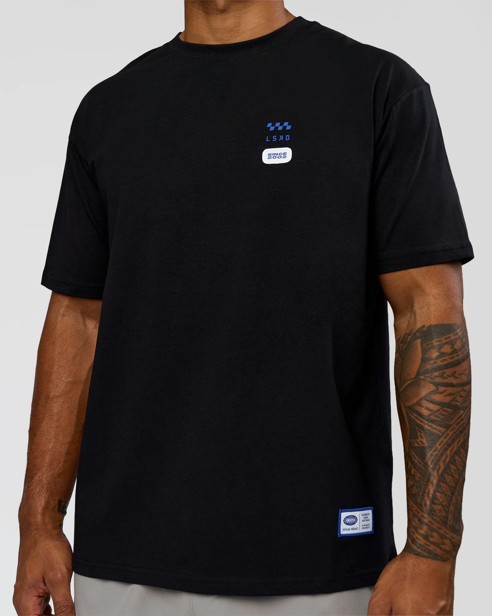 Archive FLXCotton Oversized Tee - Black-Electric Indigo sold by LSKD product image thumbnail 4