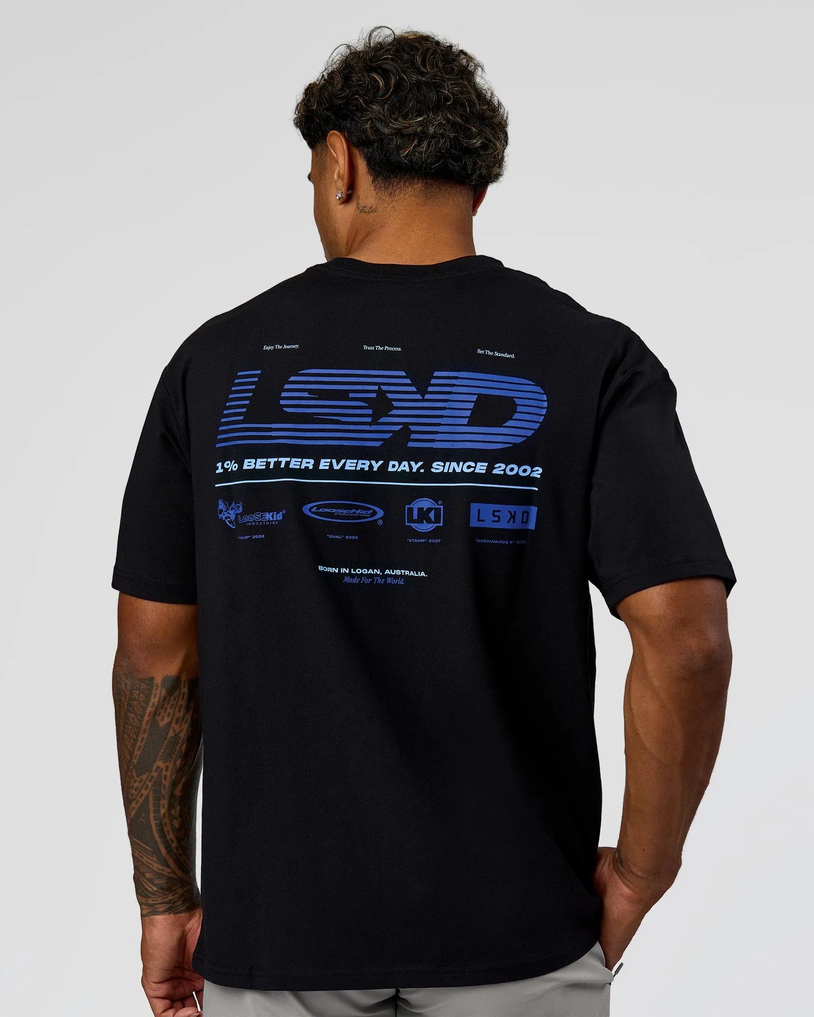 Archive FLXCotton Oversized Tee - Black-Electric Indigo sold by LSKD product image thumbnail 2