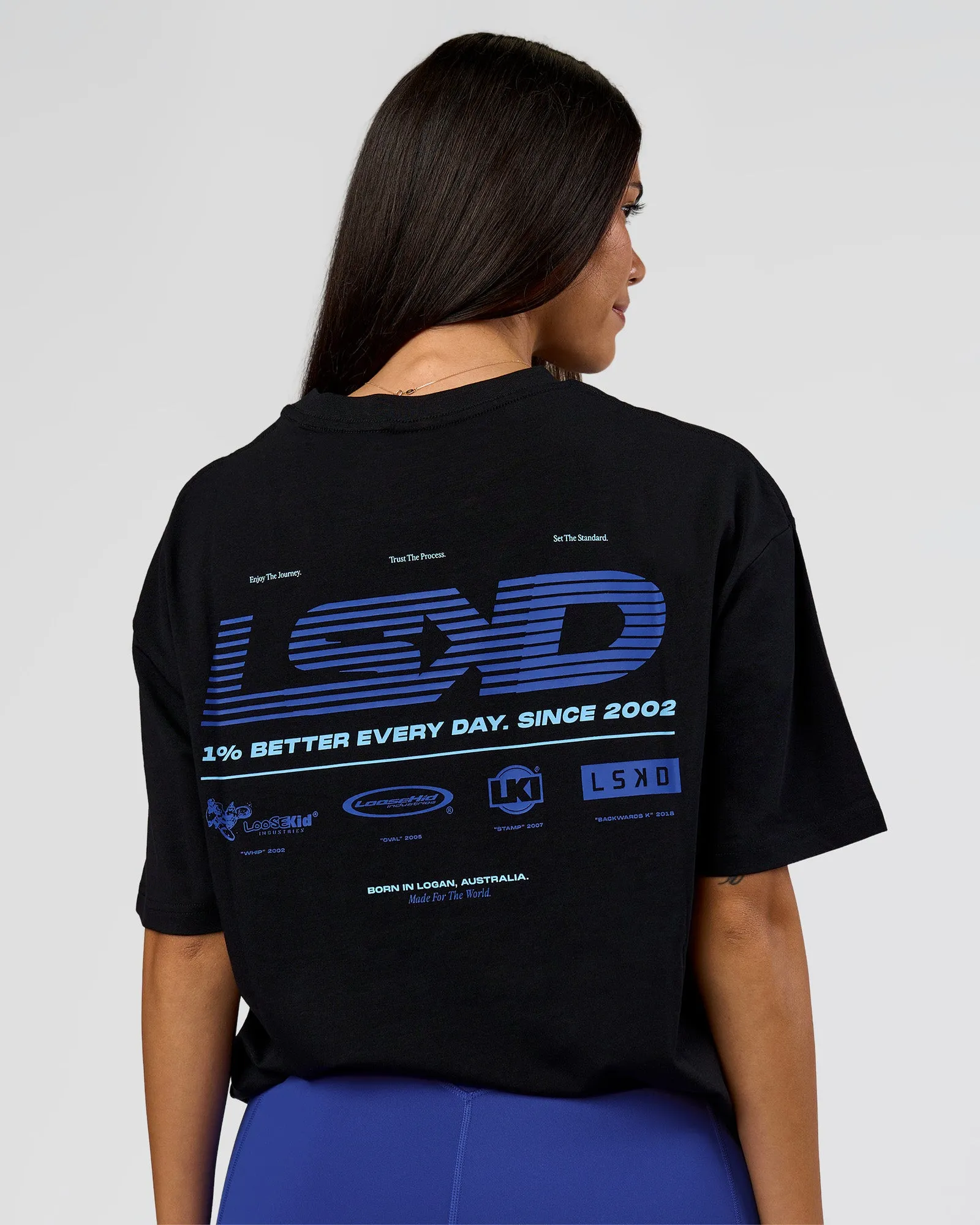 Archive FLXCotton Oversized Tee - Black-Electric Indigo sold by LSKD product image thumbnail 3