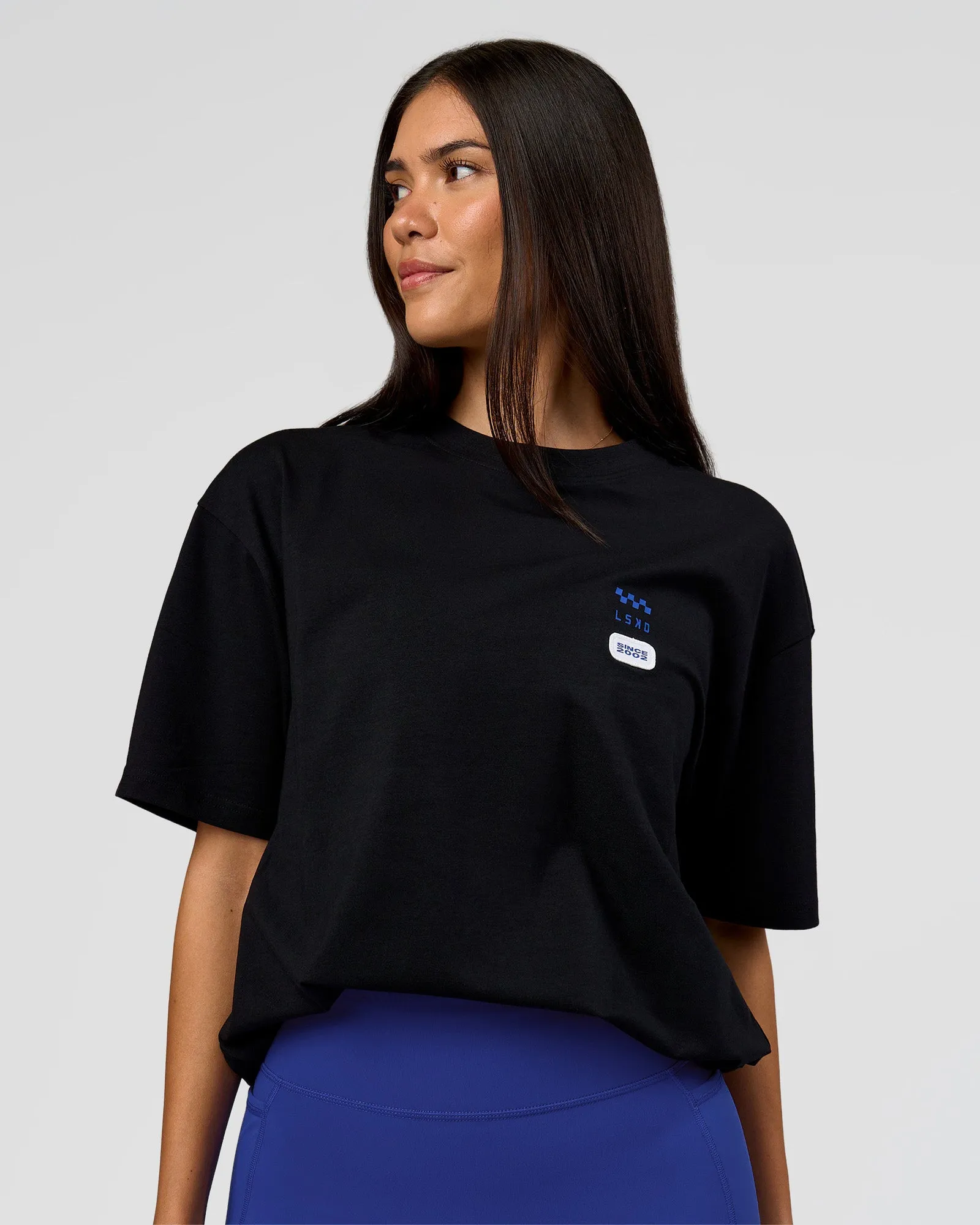 Archive FLXCotton Oversized Tee - Black-Electric Indigo sold by LSKD product image thumbnail 5