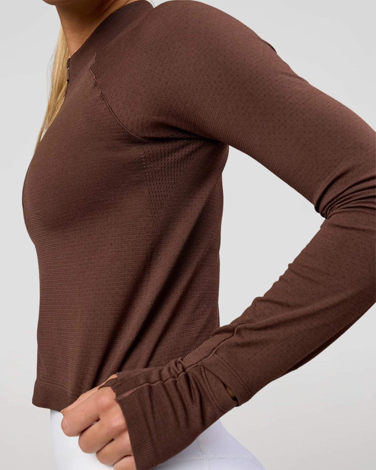 AeroFLX+ Long Sleeve Skimmer Half Zip - Hot Chocolate/Hot Chocolate sold by LSKD product image thumbnail 2