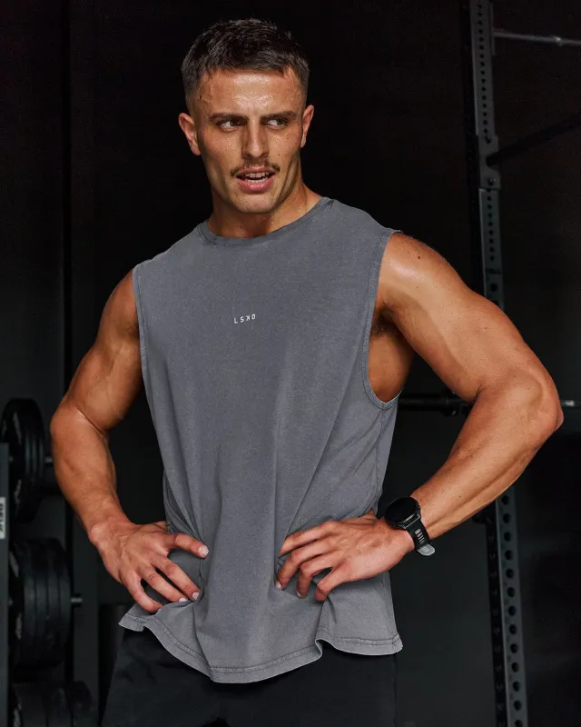 Base FLXCotton Tank Regular Fit -8cm - Dark Storm Washed made by LSKD