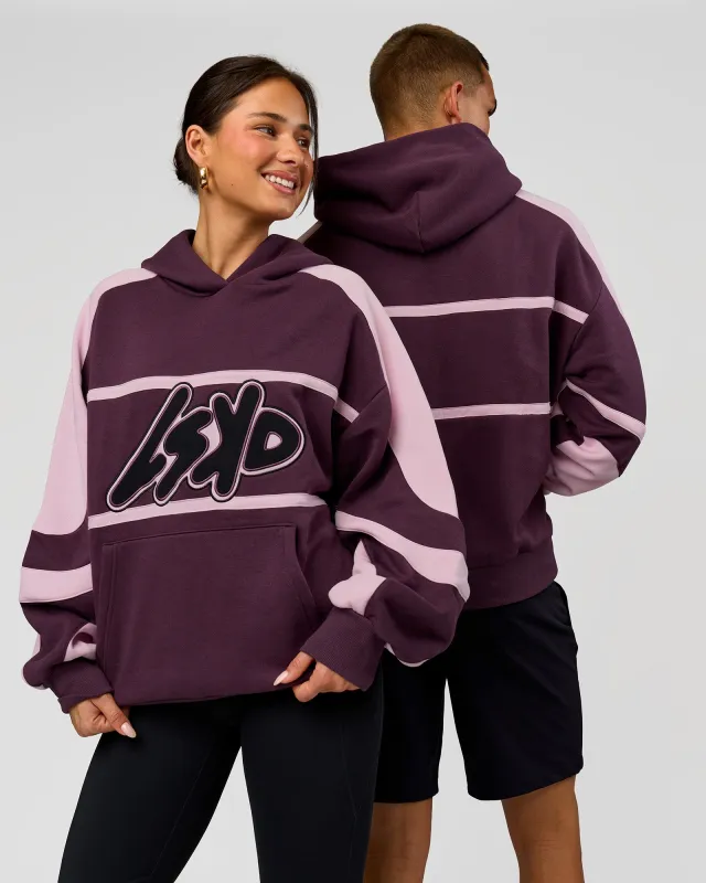 Vibe Oversized Hoodie - Midnight Plum-Marshmallow made by LSKD