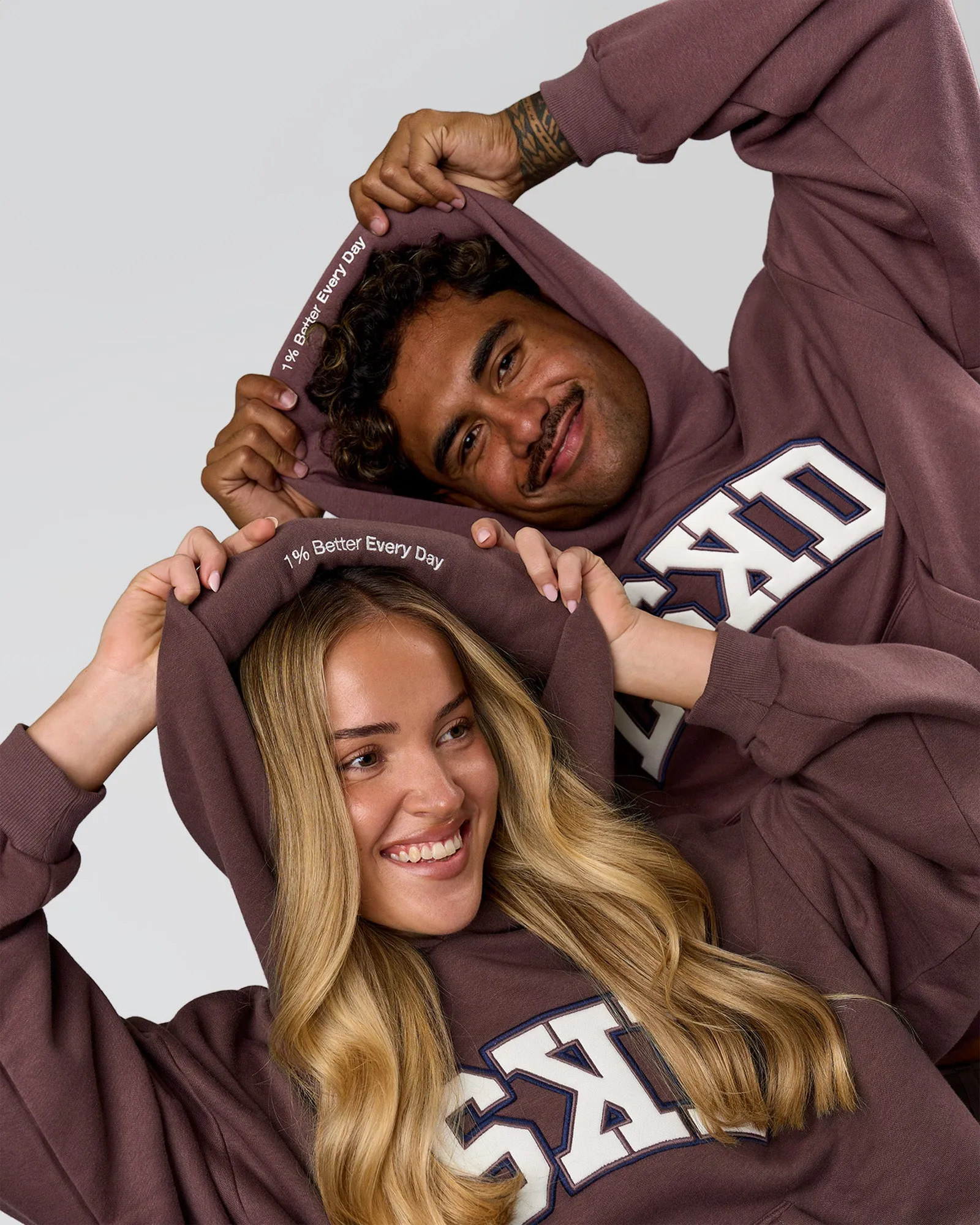 Varsity Boxy Hoodie - Cocoa Powder-Off White sold by LSKD product image thumbnail 3