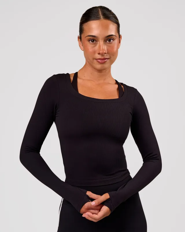 Horizon Long Sleeve Tee - Black made by LSKD
