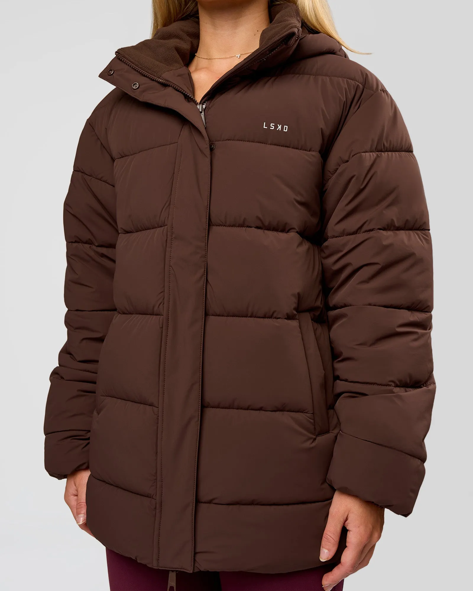Go-To Puffer Mid Jacket - Hot Chocolate sold by LSKD product image thumbnail 2