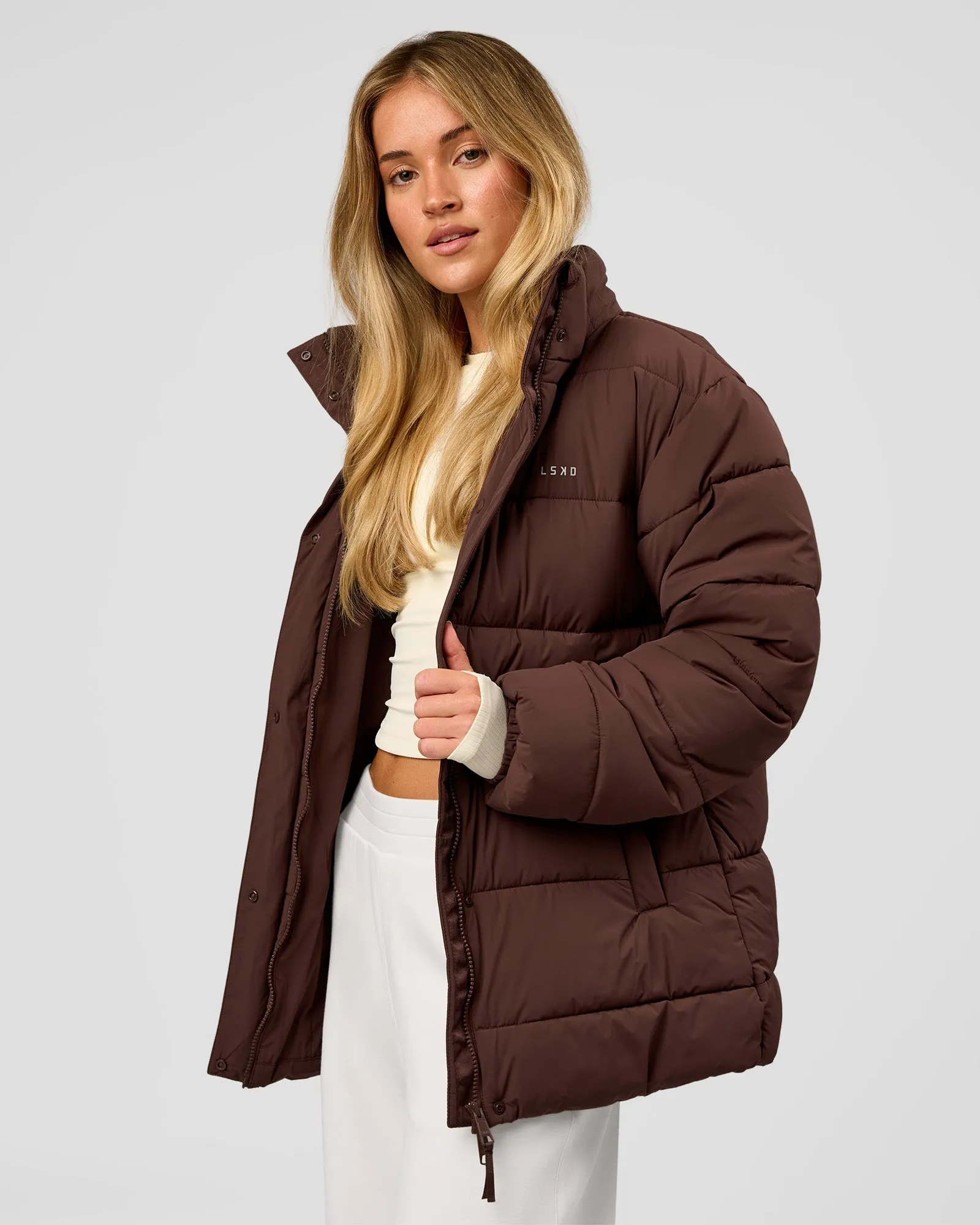 Go-To Puffer Mid Jacket - Hot Chocolate sold by LSKD