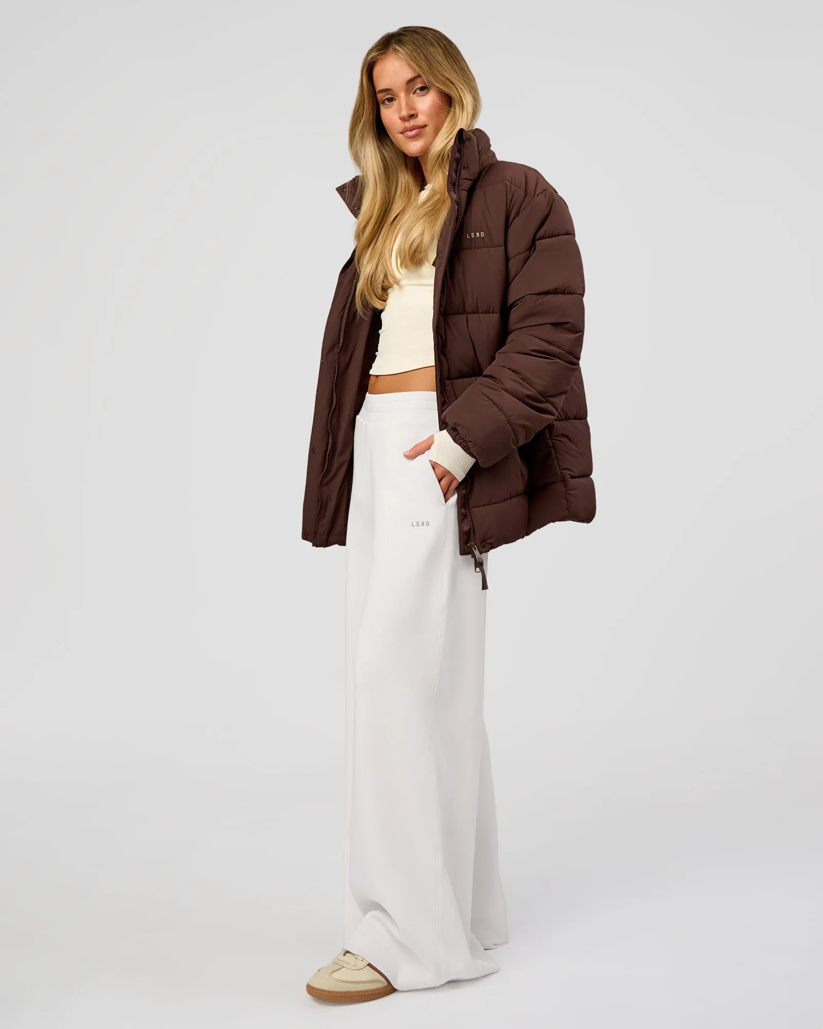 Go-To Puffer Mid Jacket - Hot Chocolate sold by LSKD product image thumbnail 5