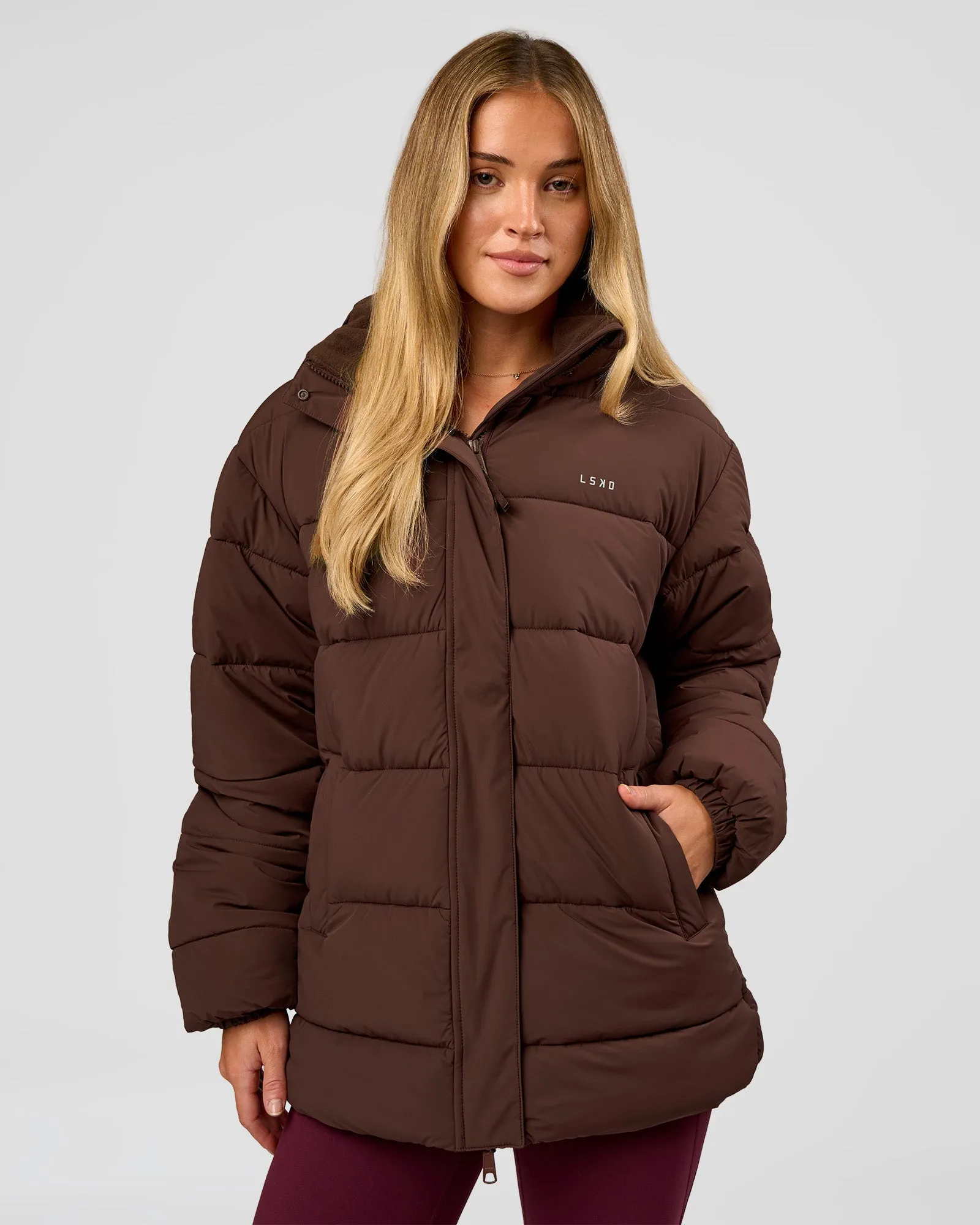 Go-To Puffer Mid Jacket - Hot Chocolate sold by LSKD product image thumbnail 4