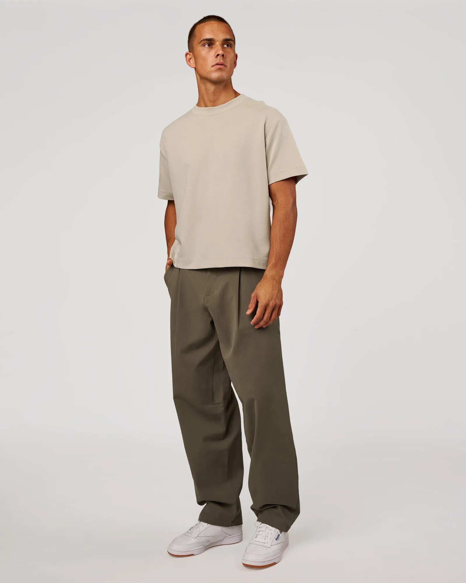 AfterDark ZeroCrease Boxy Tee - Shale Beige sold by LSKD product image thumbnail 5