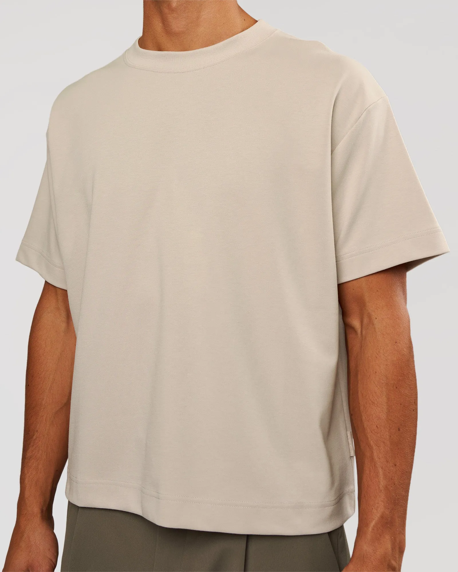 AfterDark ZeroCrease Boxy Tee - Shale Beige sold by LSKD product image thumbnail 4
