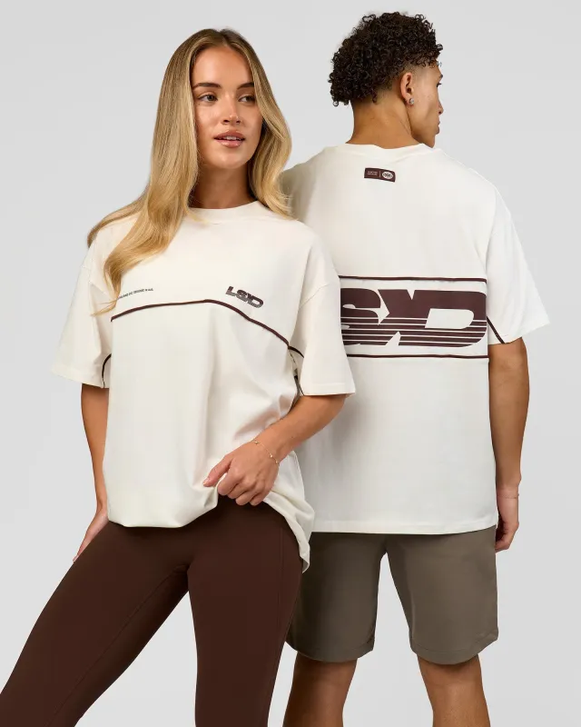 Inline Heavyweight FLXCotton Oversized Tee - Off White-Hot Chocolate made by LSKD