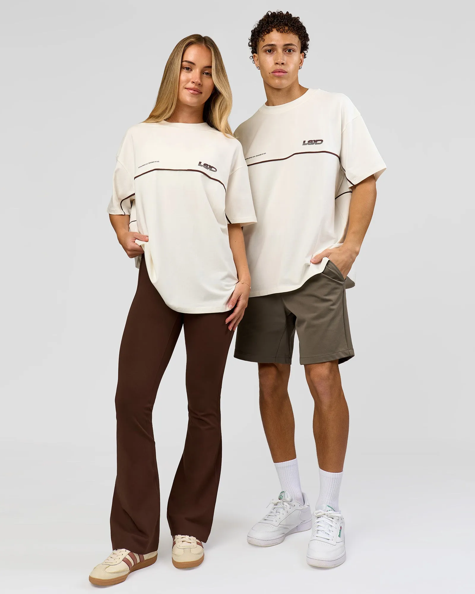 Inline Heavyweight FLXCotton Oversized Tee - Off White-Hot Chocolate sold by LSKD product image thumbnail 3
