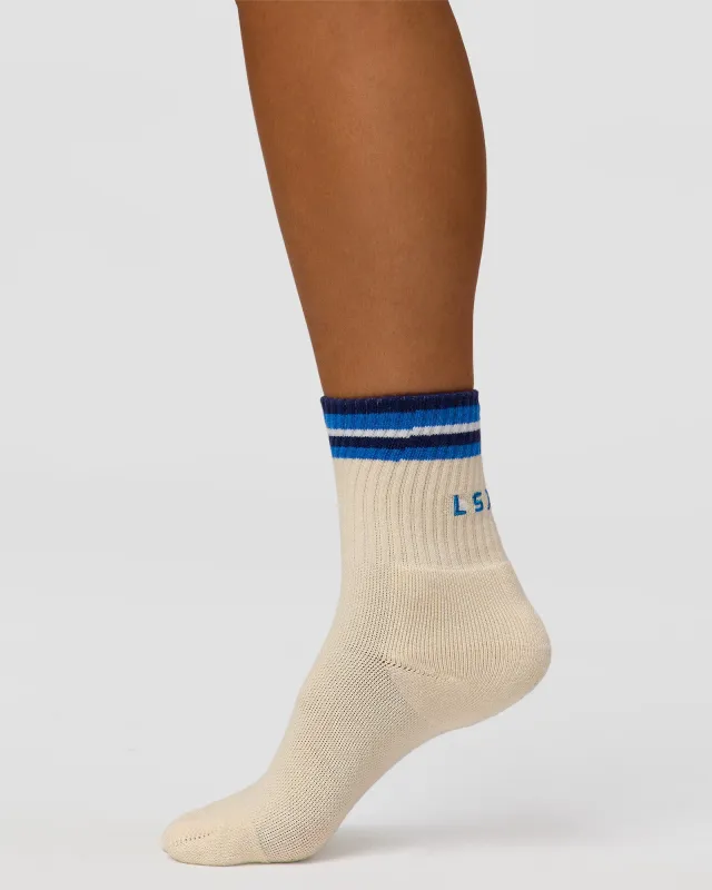 Stripe Crew Sock - Off White-Nightshadow made by LSKD